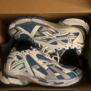 Blue and White Athletic Sneakers